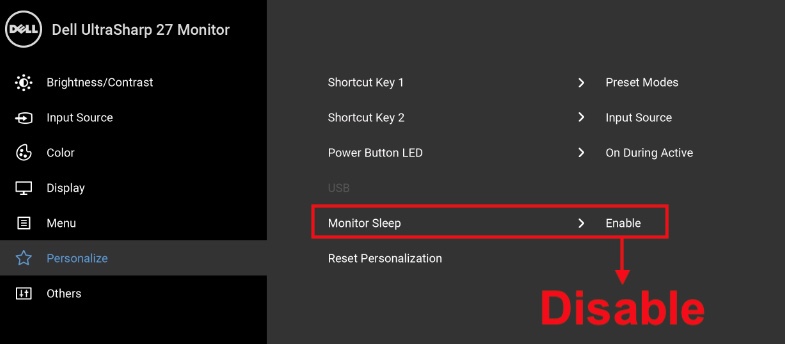 dell monitor troubleshooting power save mode